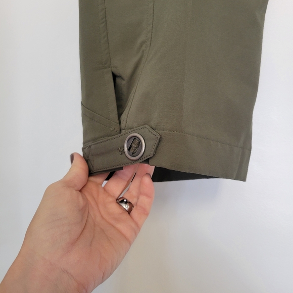 REI Women Olive‎ Green Travel Capri Shorts Pockets Upf 50+ Size 4 - Picture 2 of 10